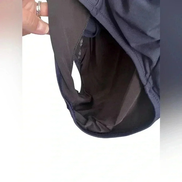 J Crew Ruched Halter One-Piece Swimsuit Navy Blue - Picture 4 of 11